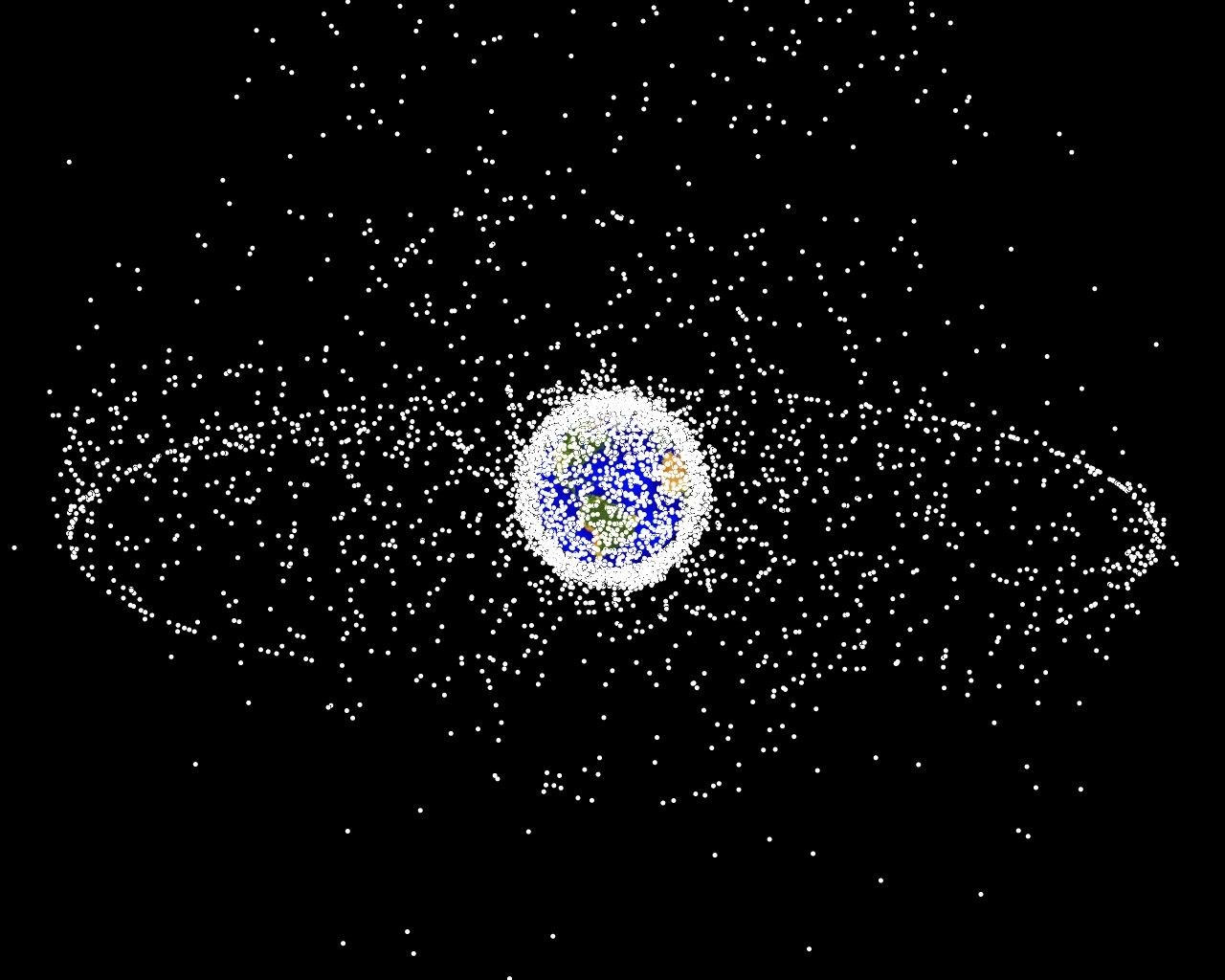 從地球同步軌道（GEO）外看到的太空碎片群