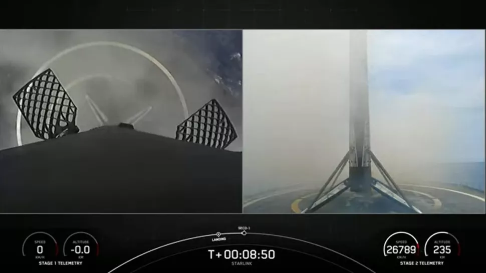 2022 年 6 月 19 日, SpaceX 獵鷹 9 號的一級火箭在為全球星公司發射了一顆通訊衛星後,降落在海上。